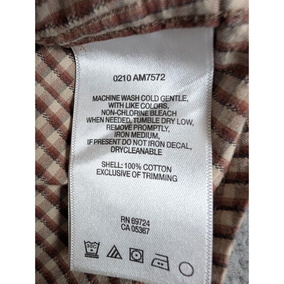 Columbia Button-Up Shirt Mens XXL Brown Plaid Long Sleeve Outdoor Cotton Stretch - Picture 9 of 10